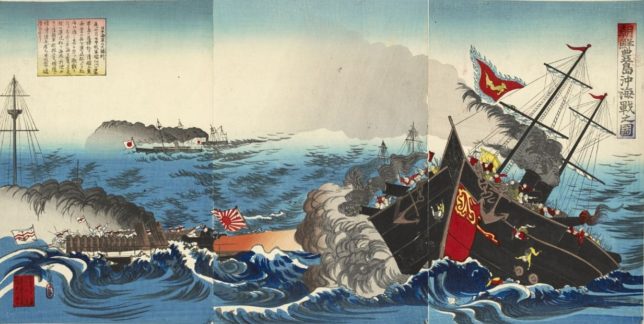 豊島沖海戦の浮世絵（当時）