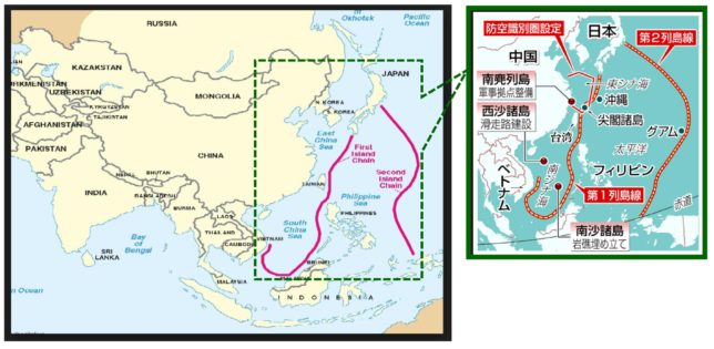 中国の第一・第二列島線という野望