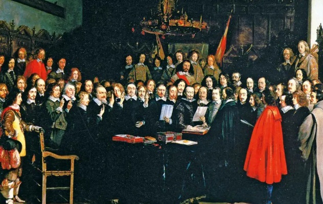 ミュンスター条約（ウェストファリア条約の一つ）締結の図